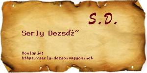 Serly Dezső névjegykártya