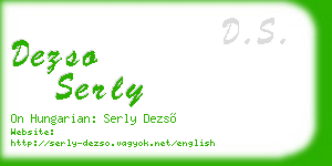 dezso serly business card